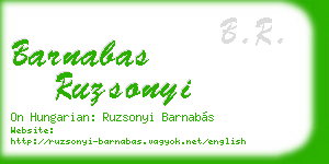 barnabas ruzsonyi business card