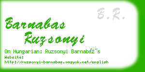 barnabas ruzsonyi business card